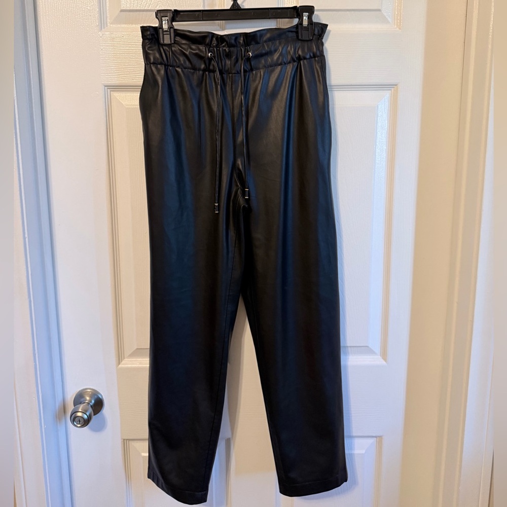Zara Black Faux Leather Pants